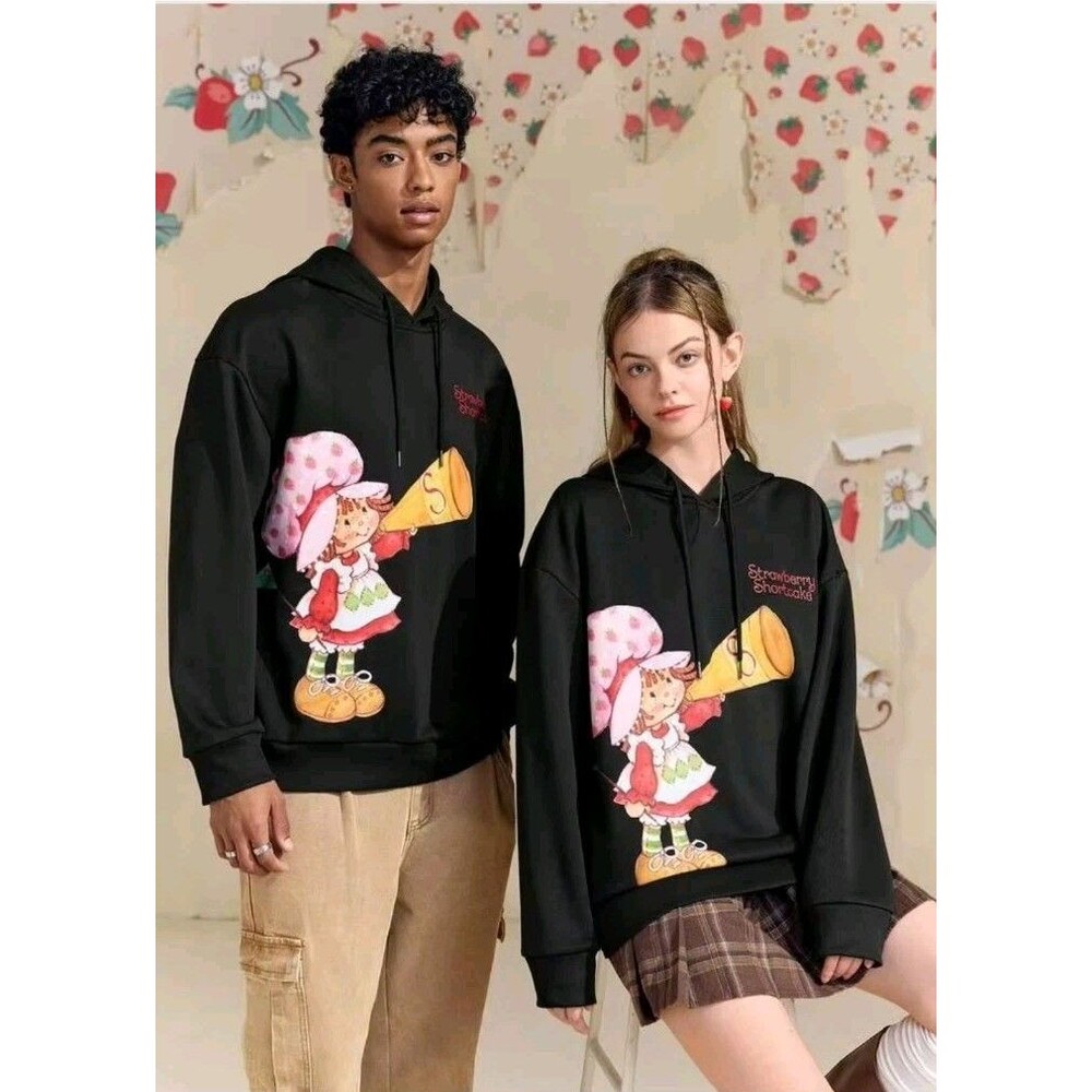 Strawberry Shortcake X SHEIN Unisex Casual Loose Knit Cartoon Figure Size Large